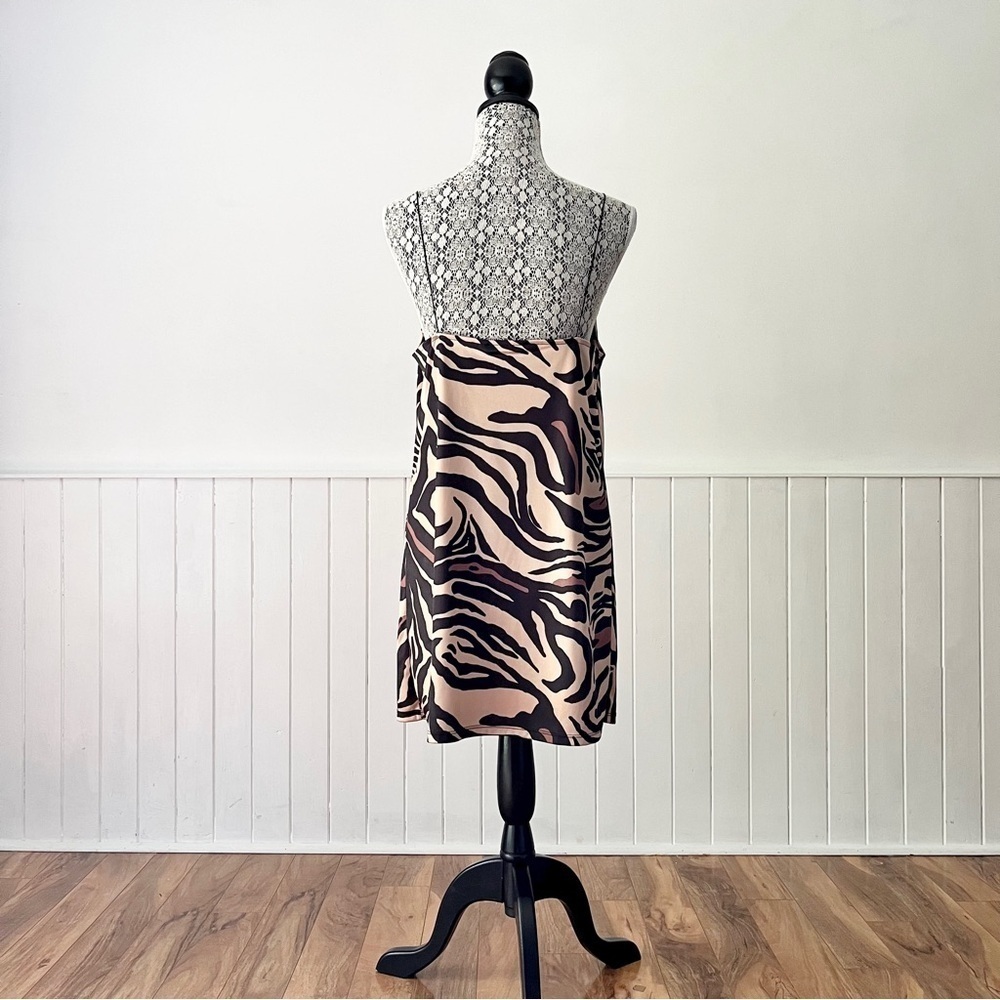 Zara Animal Print Slip Dress Size M - Picture 6 of 15